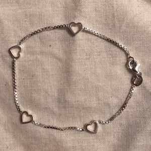 Sterling silver heart bracelet